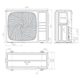 Groupe extérieur Haier 4U75S2SR5FA Multi-split Puissance 7.5kW 4 sorties Inverter Réversible Gaz R32 2