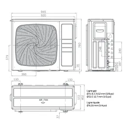 Groupe extérieur Haier 5U105S2SS5FA Multi-split Puissance 10kW 5 sorties Inverter Réversible Gaz R32 2