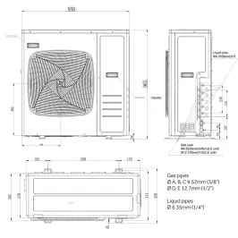 Groupe extérieur Haier 5U125S2SN1FA Multi-split Puissance 12.5kW 5 sorties Inverter Réversible Gaz R32 2