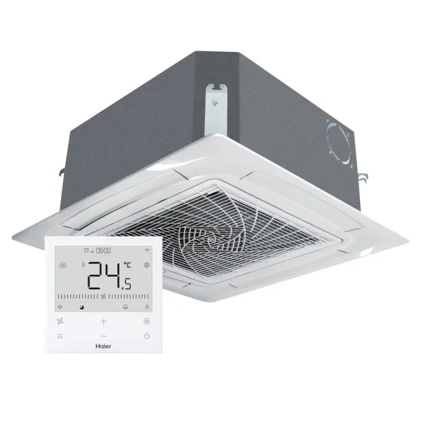 Climatiseur cassette 60x60 Haier AB50S2SC2FA(H) Puissance 5kW Multi Split WiFi livré avec façade et télécommande filaire