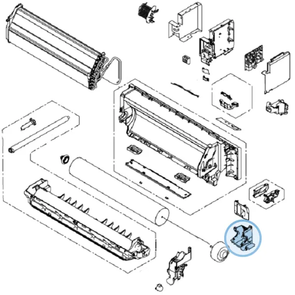 Ensemble boitier moteur pour mural Atlantic Fujitsu KPCE Réf. 906563
