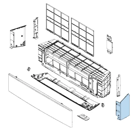 Panneau façade Droit mural Atlantic Fujitsu KETEW KETAW Réf. 907029