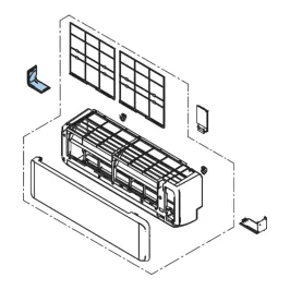 Capot inférieur L L622 Atlantic Fujitsu pour unités ASYG7-14KMCE Réf. 895581 2