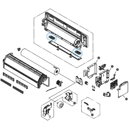 Support tuyau A pour climatiseur mural Atlantic Fujitsu ASYG7-14KMCE Réf. 907098