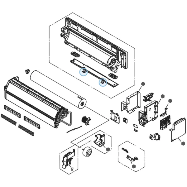Cache Vis pour climatiseur mural Atlantic Fujitsu ASYG7-14KMCE Réf. 906568