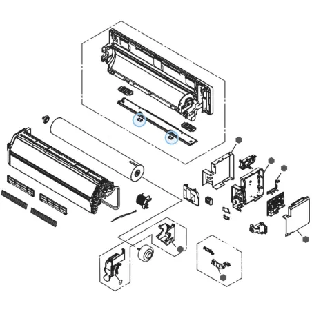 Cache Vis pour climatiseur mural Atlantic Fujitsu ASYG7-14KMCE Réf. 906568