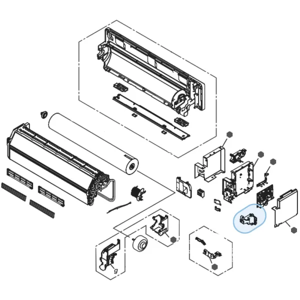 Guide câble H563 pour climatiseur mural Atlantic Fujitsu ASYG7-14KMCE Réf. 895585