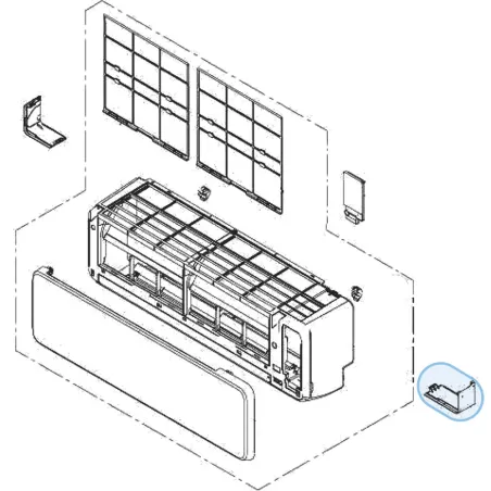 Capot inférieur R L547 Atlantic Fujitsu pour unités ASYG7-14KGTE Réf. 895582