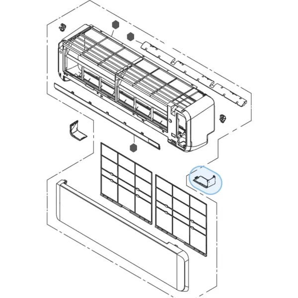 Cache raccord Atlantic Fujitsu pour unités ASYG18-24KMTE Réf. 893591