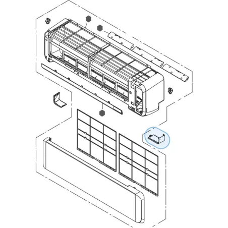 Cache raccord Atlantic Fujitsu pour unités ASYG18-24KMTE Réf. 893591