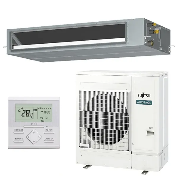 Climatiseur Fujitsu gainable KMTAP 12.1kW ARXH45KMTAP + AOEG45KRTA 3Ph Monosplit pour application commerciale