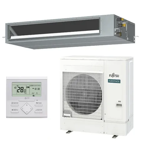 Climatiseur Fujitsu gainable KMTAP 13.4kW ARXH54KMTAP + AOEG54KRTA 3Ph Monosplit pour application commerciale