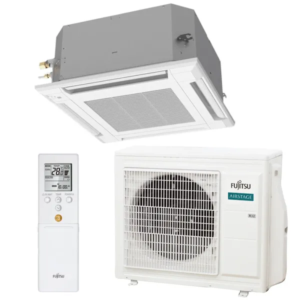 Climatiseur Fujitsu cassette KVLA 6.8kW AUXG24KVLA + AOEG24KATA Serie ECO Monosplit pour application commerciale