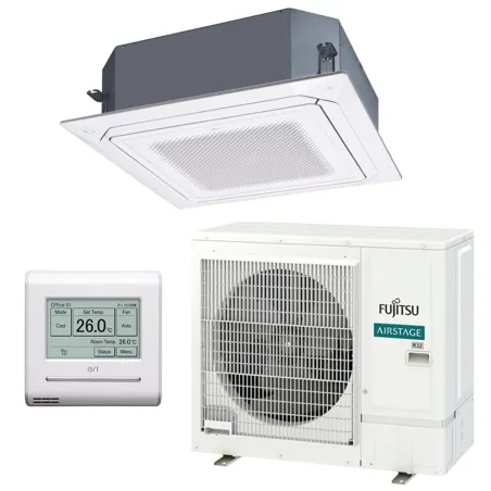 Climatiseur Fujitsu Cassette KR Blanc 9.5kW AUXG36KRLB + AOEG36KBTB Performance Monosplit pour application commerciale