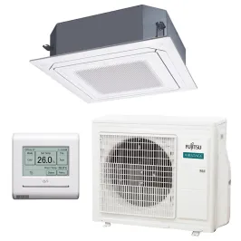 Climatiseur Fujitsu Cassette KR Blanc 6.8kW AUXG24KRLB + AOEG24KATA Serie ECO Monosplit pour application commerciale