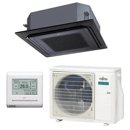 Climatiseur Fujitsu Cassette KR Noir 5.2kW AUXG18KRLB + AOEG18KATA Serie ECO Monosplit pour application commerciale