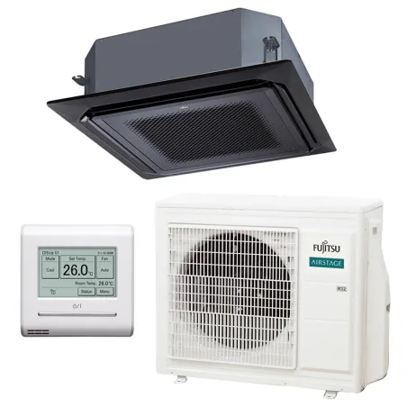Climatiseur Fujitsu Cassette KRLB Noir 6.8kW AUXG24KRLB + AOEG24KATA Serie ECO Monosplit pour application commerciale