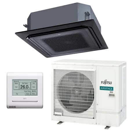 Climatiseur Fujitsu Cassette KR Noir 8.5kW AUXG30KRLB + AOEG30KATA Serie ECO Monosplit pour application commerciale