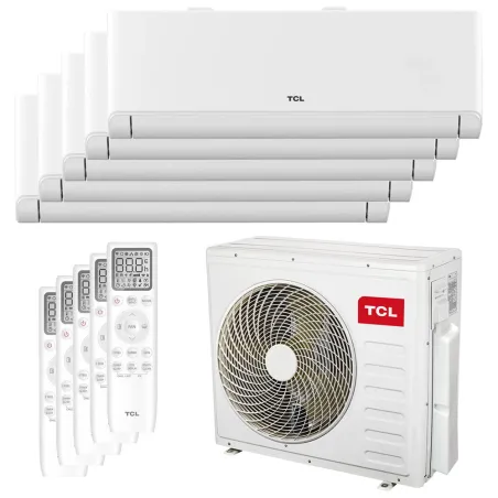 Penta split TCL Mural BreezeIN P4 MT4250 12kW tailles 25 + 25 + 25 + 35 + 35 WiFi de série SN09P4S0 (x3) + SN12P4S0 (x2)