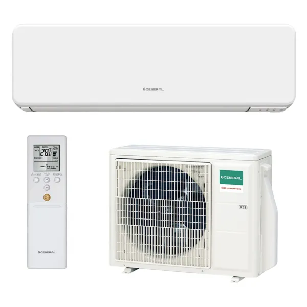 Climatiseur mono split GENERAL ASHH09KMCG + AOHH09KMCG 2.5kW WiFi de série Mural Comfort Design Blanc