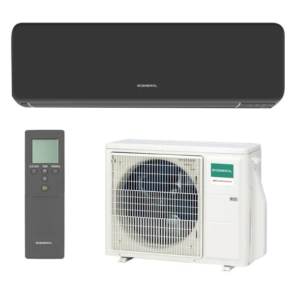 Climatiseur mono split GENERAL ASHH07KMCG-B + AOHH07KMCG 2.0kW WiFi de série Mural Comfort Design Noir