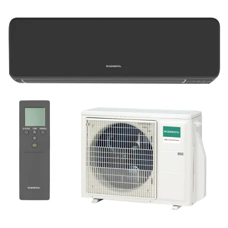 Climatiseur mono split GENERAL ASHH07KMCG-B + AOHH07KMCG 2.0kW WiFi de série Mural Comfort Design Noir