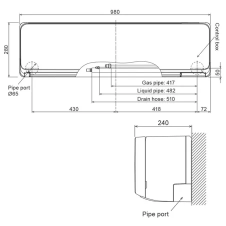 Climatiseur mono split GENERAL ASHG18KMTE + AOHGH18KMTA 5.2kW Mural pour grande pièce