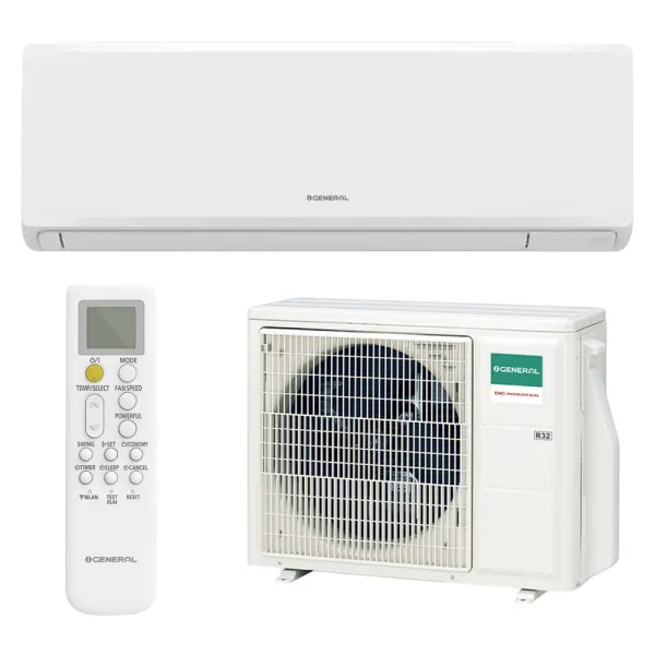 Climatiseur mono split GENERAL ASHH07KNCA + AOHH07KNCA 2.0kW WiFi de série Mural Compact Serie KN PAC air/air Inverter