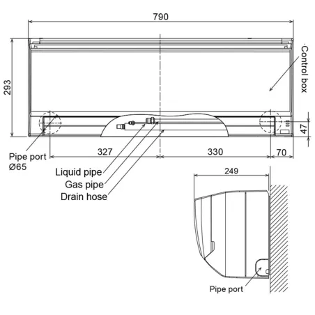 Climatisatiseur mono split GENERAL ASHG24KLCA + AOHG24KLCA 7.1kW Mural série KL pour grande pièce PAC réversible silencieuse
