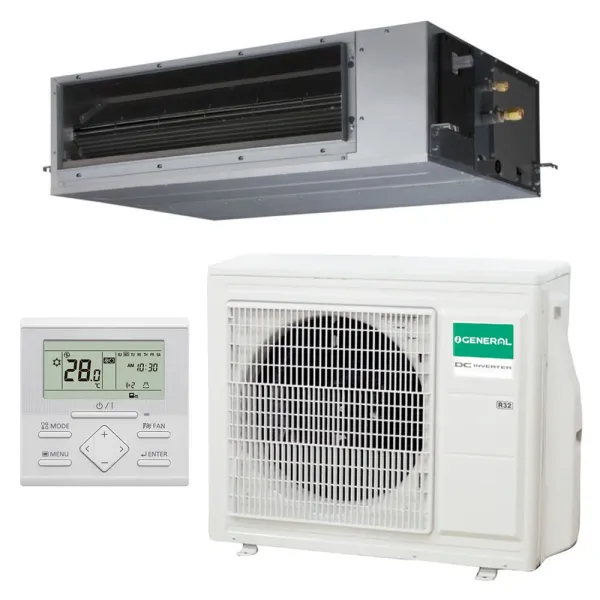 Climatiseur mono split GENERAL Gainable KHTAP 6.8kW ARXG24KHTAP + AOHG24KBTB livré avec télécommande filaire UTY-RLRG