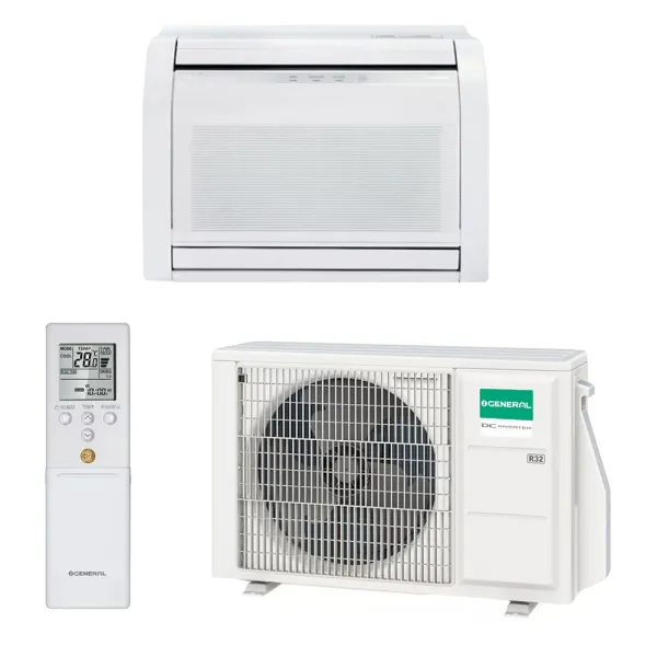 Climatiseur mono split GENERAL AGHG09KVCA + AOHG09KVCA 2.5kW Console KVCA PAC air-air réversible silencieuse