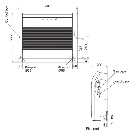 Climatiseur mono split GENERAL AGHG12KVCA + AOHG12KVCA 3.5kW Console KVCA PAC air-air réversible silencieuse