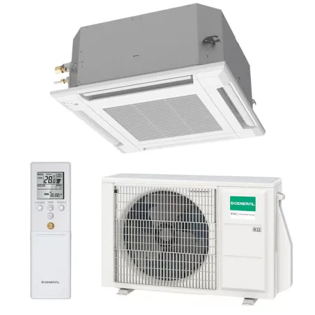 Climatisation GENERAL cassette KVLA 2.5kW AUXG09KVLA + AOHG09KBTB Performance Monosplit pour application commerciale