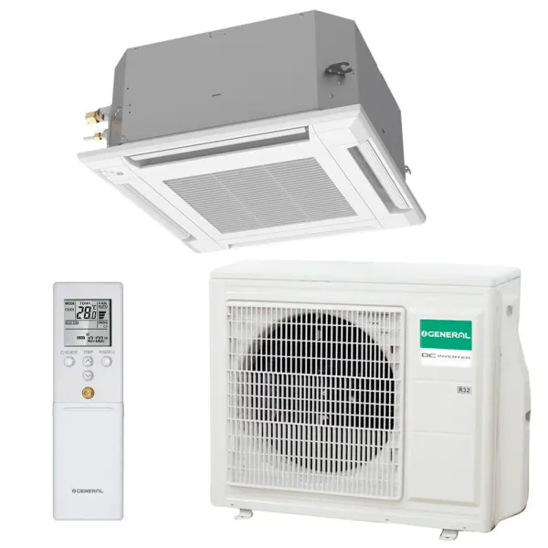 Climatisation GENERAL cassette KVLA 6.8kW AUXG24KVLA + AOHG24KBTB Performance Monosplit pour application commerciale