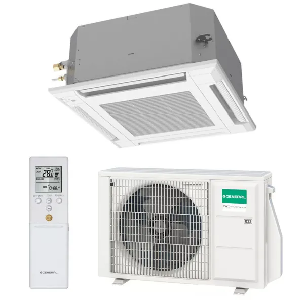 Climatisation GENERAL cassette KVLA 2.5kW AUXG09KVLA + AOHG09KATA ECO Monosplit pour application commerciale