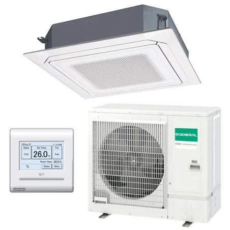 Climatisation GENERAL Cassette 90x90 9.5kW AUXG36KRLB + AOHG36KQTA 3Ph ECO Monosplit pour application commerciale
