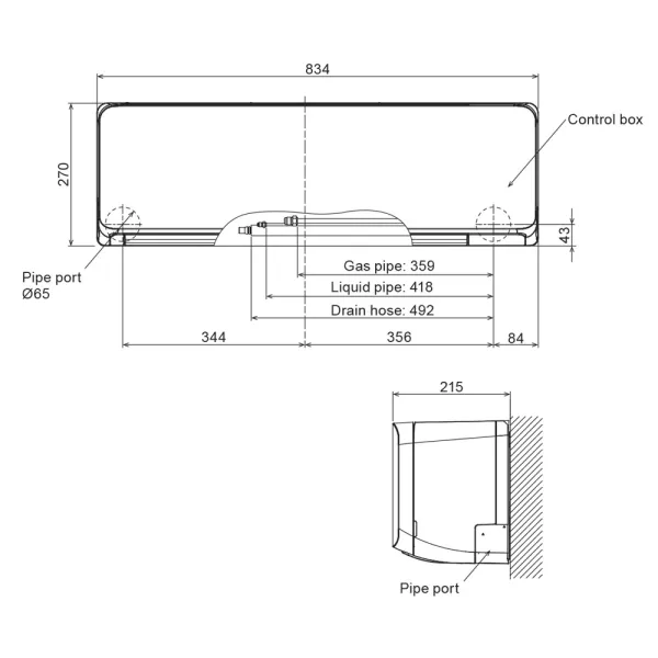 Unité intérieure GENERAL ASHH12KMCG Blanc 3.4kW Mural pour application Multi Split WiFi de série PAC air-air Inverter