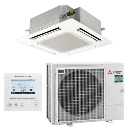 Climatiseur MITSUBISHI cassette 900x900 9.5kW PLA-M100EA2 + PUZ-ZM100VDA 1Ph Monosplit PLA-M EA2 Power Inverter