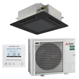 Climatiseur MITSUBISHI cassette 900x900 9.5kW PLA-M100EA2 + PUZ-ZM100YDA 3Ph Monosplit PLA-M EA2 Façade Noire