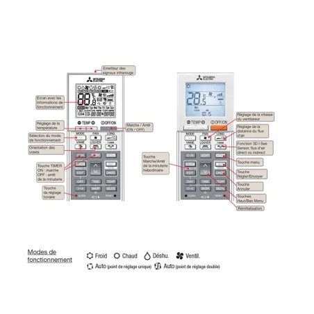 Climatiseur MITSUBISHI SLZ-M 3.6kW SLZ-M35FA2 + PUZ-ZM35VKA2 Cassette 600x600 pour application commerciale