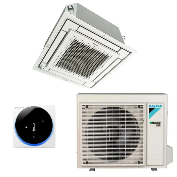 Climatiseur cassette 600x600 4 voies DAIKIN extra-plat 5.7kW FFA60A9 + RXM60A PAC air-air réversible et silencieuse
