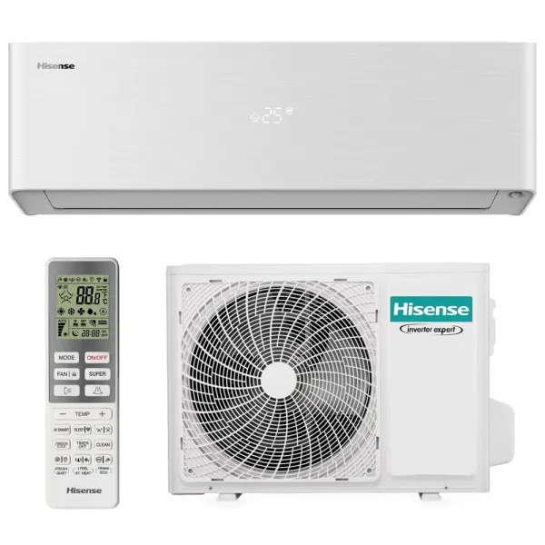 Climatiseur mono split HISENSE Energy Pro X Blanc 3.5kW QH35XV4AG + AS35XV04W Mural WiFi de série PAC air/air Inverter