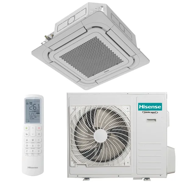 Climatiseur Hisense Cassette 90x90 7kW ACT71UR4RJC + AUW71U4RK8 pour application commerciale