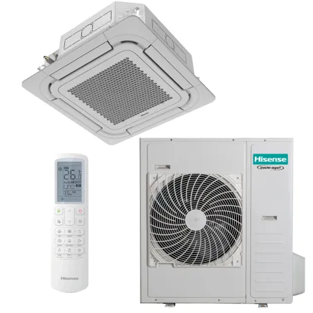 Climatiseur Hisense Cassette 90x90 12.1kW AUC125UR4RKC8 + AUW125U6RW8 pour application commerciale