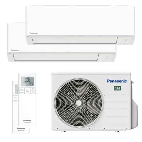 Climatiseur bi split PANASONIC Mural TZ CU-2Z35CBE 3.5kW tailles 16 + 20 WiFi de série CS-MTZ16CKE + CS-TZ20CKEW