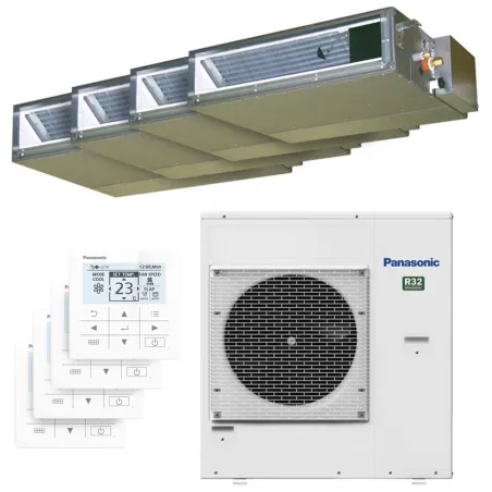 Quadri split PANASONIC Gainable CU-4Z80CBE 8kW tailles 20 + 20 + 20 + 25 CS-MZ20CD3EA (x3) + CS-Z25CD3EAW