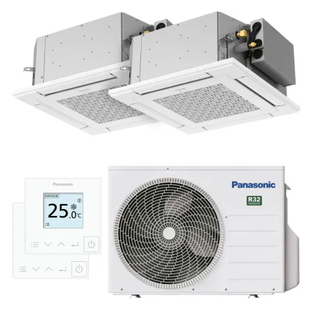 Climatiseur bi split PANASONIC Cassette PY3 CU-2Z50CBE 5.0kW tailles 20 + 25 Cassette 4 voies 60x60 S-M20PY3E + S-25PY3E