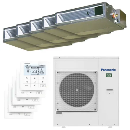 Penta split PANASONIC Gainable CU-5Z90CBE 9kW tailles 25 + 25 + 25 + 25 + 25 CS-Z25CD3EAW (x5)