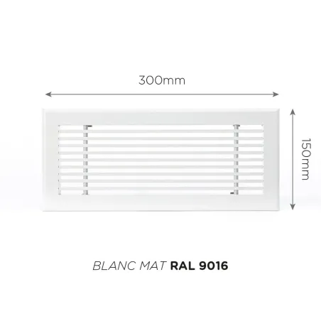 Grille de soufflage 300x150mm Couleur à préciser Livraison gratuite