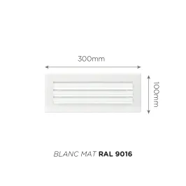 Grille de soufflage lames courbes 300x100mm Couleur Blanc mat, Noire ou Anthracite 2
